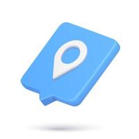 Realistic quick tips map pin GPS location pointer find position 3d icon cyberspace notification vector
