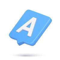 Realistic 3d icon quick tips A letter cyberspace notification diagonal placed speech bubble vector