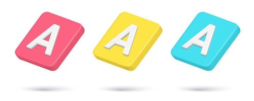 Collection multicolored quick tips A letter internet notification for text typing realistic vector