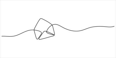One line paper envelope. Email message, letter, sending illustration, sketch, outline drawing vector
