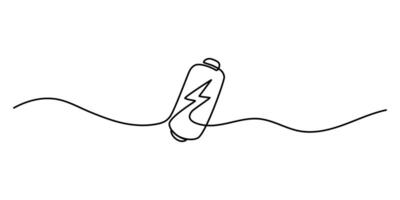 One continuous pattern of battery charging energy sign. Lightning symbol and electricity energy type sign in simple linear style. Doodle illustration vector