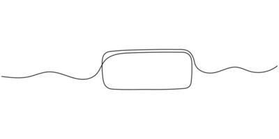 One-line icon of a rectangular geometric frame. Place for texts, notifications, messages. illustration for editable lines vector