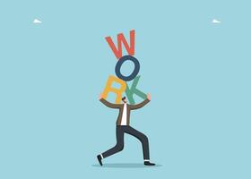 Man has difficulty holding letters work vector