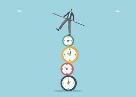 Man balancing on cubes with plan inscription vector