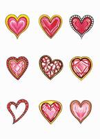 Heart fancy pattern jewelry design hnad drawing and make graphic . vector