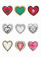 Heart fancy pattern jewelry design hnad drawing and make graphic . vector