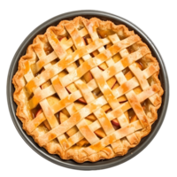 Classic Apple Pie with Lattice Top on Transparent png