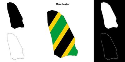 Manchester parish outline map set vector
