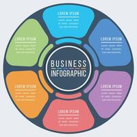 Circle Infographic design 6 Steps, objects, elements or options information business template vector