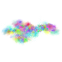 Background of an explosion of colorful smoke clouds.Multicolor fog with blue and yellow particles png