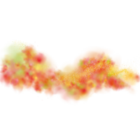 Background of an explosion of colorful smoke clouds.Multicolor fog with blue and yellow particles png