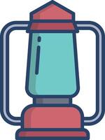 Lantern linear color illustration vector