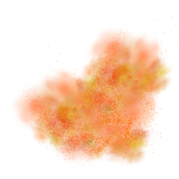 Background of an explosion of colorful smoke clouds.Multicolor fog with blue and yellow particles png