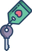 Room Key linear color illustration vector