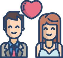 Couple linear color illustration vector