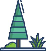 Trees linear color illustration vector