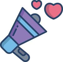 Megaphone linear color illustration vector