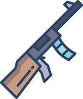 Rifle linear color illustration vector