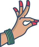 Hand gesture linear color illustration vector