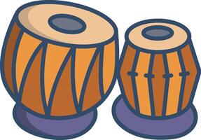 Tabla linear color illustration vector
