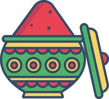 Kumkuma linear color illustration vector