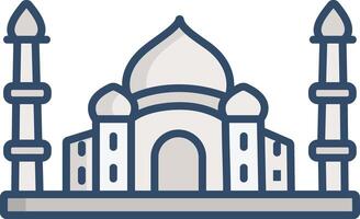 Tajmahal linear color illustration vector