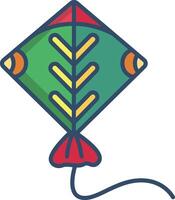 Kite linear color illustration vector