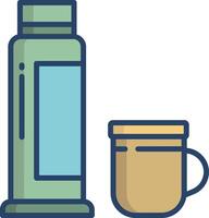 Coffee linear color illustration vector