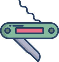 Knife linear color illustration vector