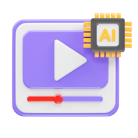 Ai prompt image player icon element 3d rendering png