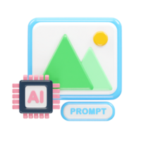 Ai prompt image player icon element 3d rendering png