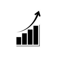 chart icon growth business graph with arrow vector