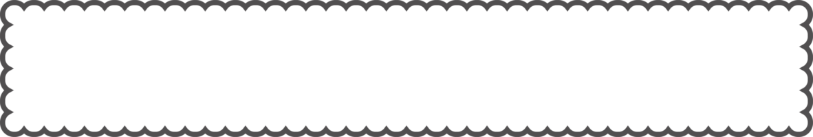 Scallop edge rectangle frame. Outline shape with lace png
