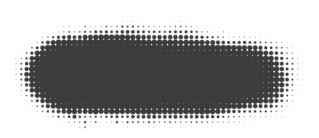 Halftone dotted shape. Paint blob with noisy effect. Abstract splatter stroke png