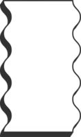 Wavy rectangle frame. Scallop edge box. Squiggle wavy border. Groovy zigzag abstract shape. Cute square aesthetic banner. png