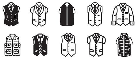 Jacket and Blazer clothes icon style design. vector