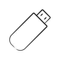 Sketch of USB flash drives isolated. Contour technologies. Linear office facility. Pencil drawing of object on white background. illustration vector