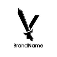Simple Initial Y Sword Logo vector