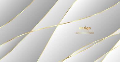Abstract background with gold waves. Luxury paper cut background, golden pattern, halftone gradients, cover template, geometric shapes, modern minimal banner. 3d illustration. vector