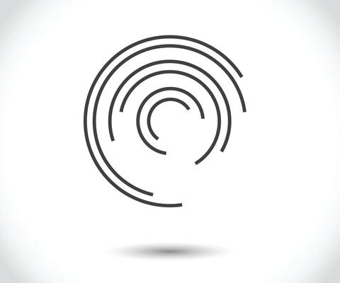 Abstract Lines in Circle Form, Design element, Geometric shape, Striped border frame for image, Technology round Logo, Spiral Illustration