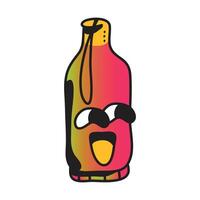 Smiling water bottle scroll cartoon character illustration vector