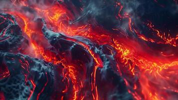 Lava flow captured in 3D, vibrant and powerful, with a minimalist space for messaging photo