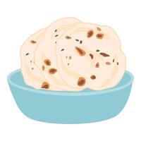 Homemade Roti Chapati Flatbread illustration vector