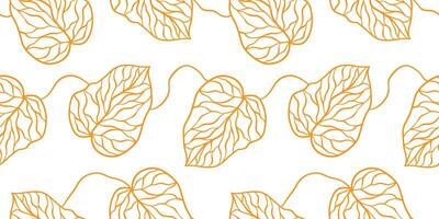 Hand drawn simple abstract leaf print. Trendy collage outline pattern. Fashionable template for fabric design. vector