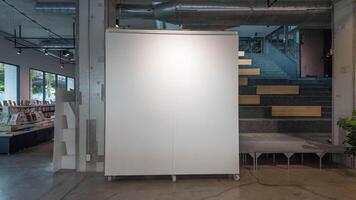 Banner template poster design advertisement business display mock up billboard commercial placard marketing modern advertisement white isolated frame paper canvas object model message screen paper art photo