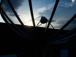 Satellite dish blue sky background cloudy white radio technology astronomy radar equipment connection telescope observatory radio connection television network broadcast cyberspace datum signal radar photo