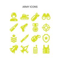 Army icon set vector