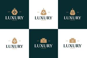 Luxury perfume logo design template illustration idea vector