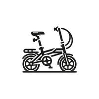 Folding bicycle silhouette vector