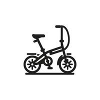 Folding bicycle silhouette vector